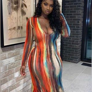 Work Of Art Long sleeve Maxi Dress - Multi Color